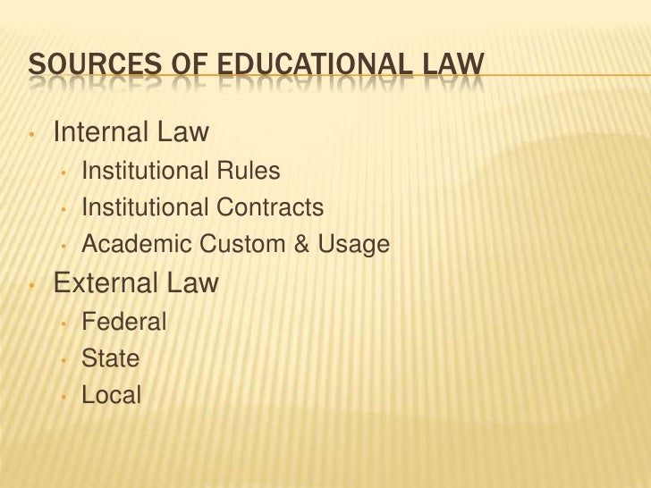 The Law of Higher Education (Kaplan 4th) Chapter1