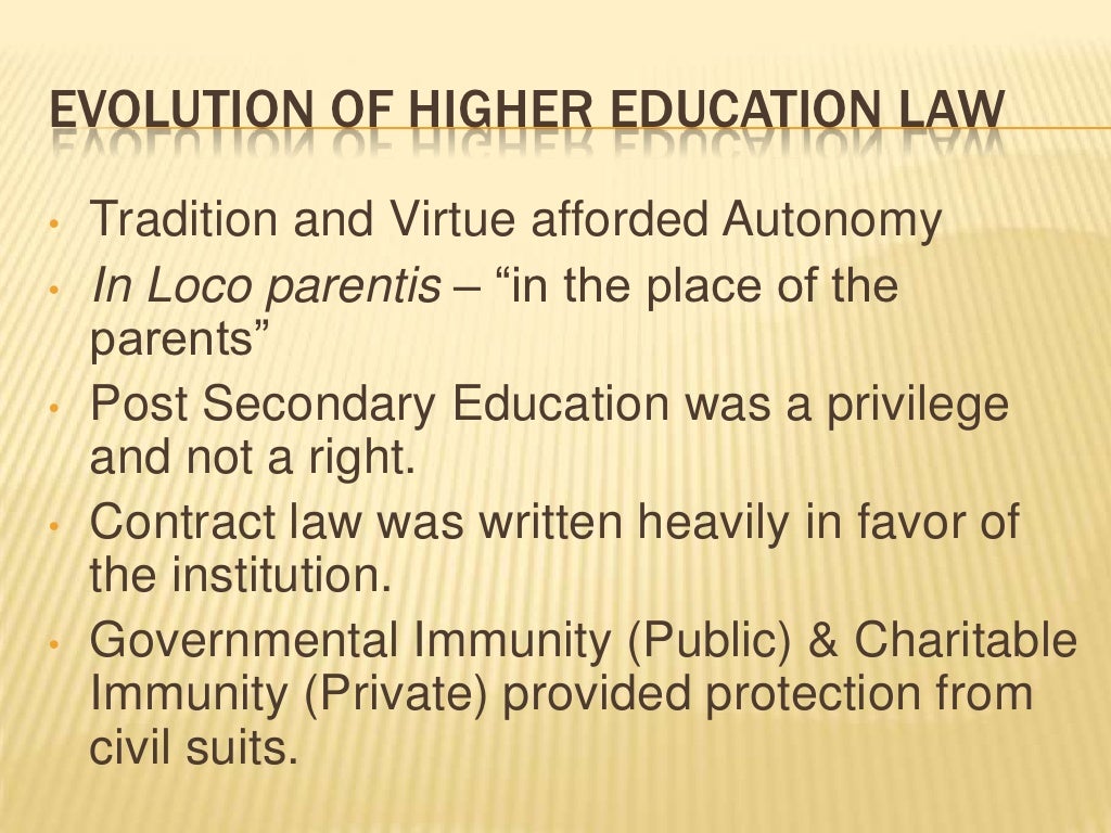 The Law of Higher Education (Kaplan 4th) Chapter1