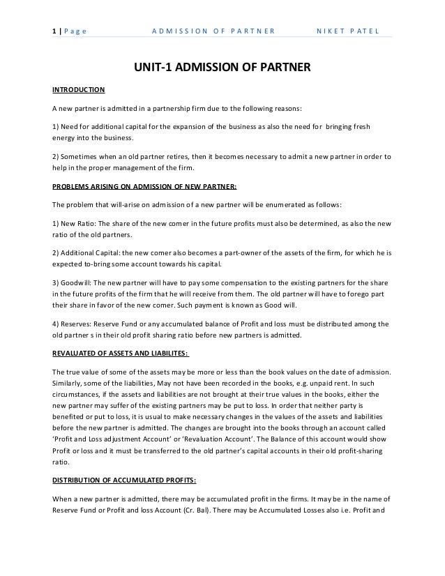 Partnership Deed