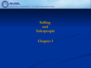Selling  and  Salespeople Chapter 1 