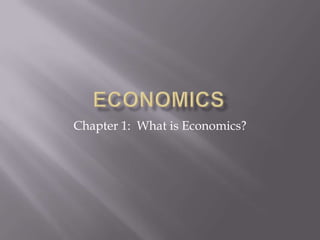 Chapter 1: What is Economics?
 