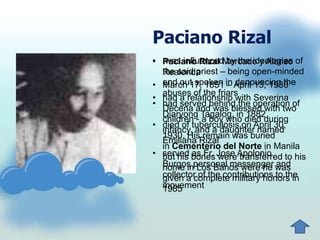O Paciano Rizal Advent of a National Hero | RIZAL CHAPTER 1 | PPTX
