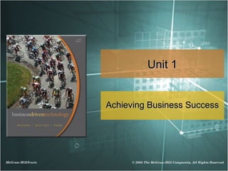 Unit 1


                    Achieving Business Success




McGraw-Hill/Irwin         © 2008 The McGraw-Hill Companies, All Rights Reserved
 