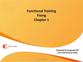 Functional Training
Fixing
Chapter 1
Prepared by Corporate HR
( For Internal Use Only)
1Functional Training
 