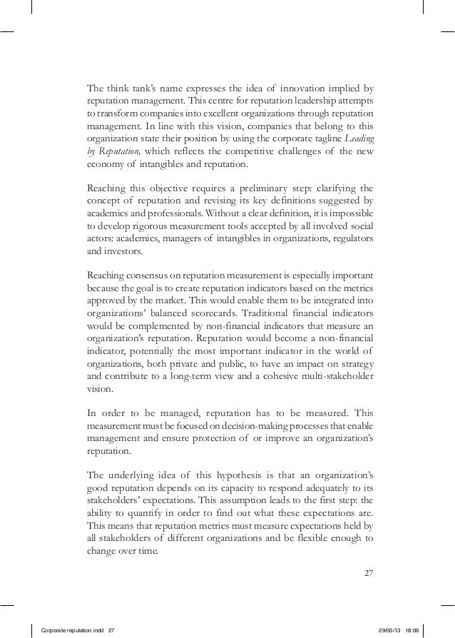 Book Corporate Reputation Chapter 1