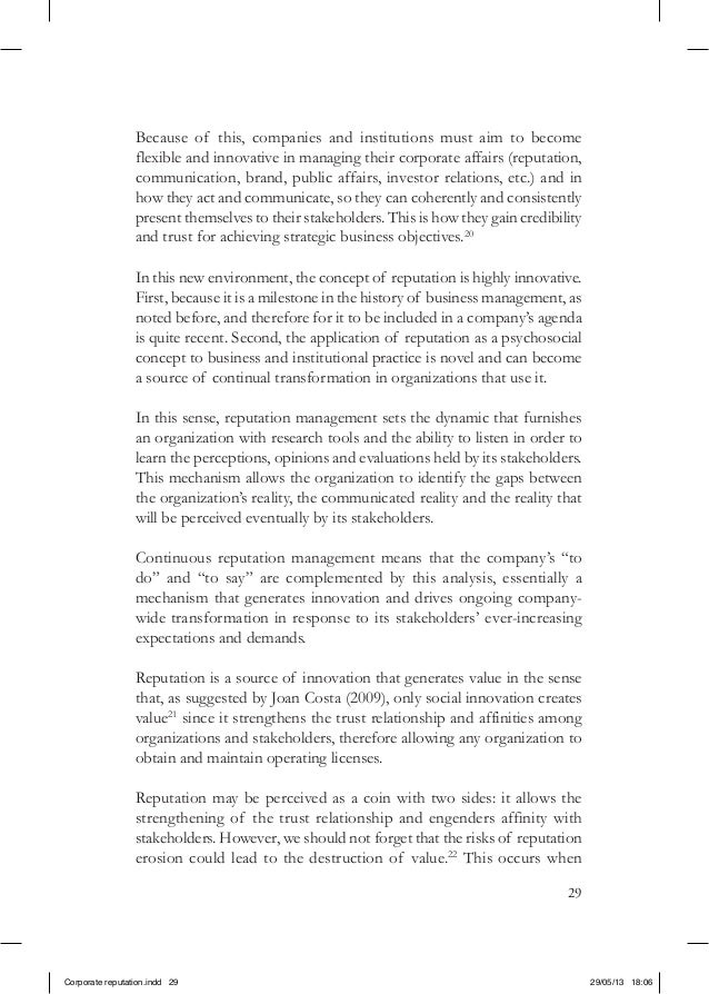 Book Corporate Reputation Chapter 1