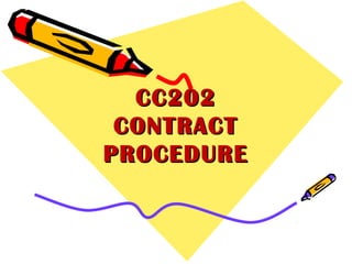 CC202CC202
CONTRACTCONTRACT
PROCEDUREPROCEDURE
 