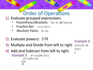 Order of Operations
 