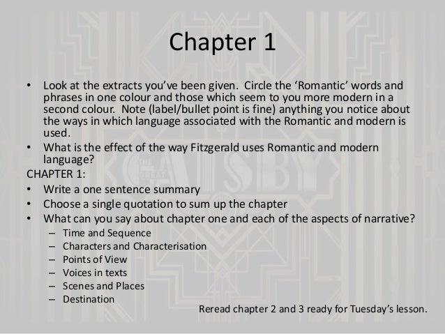 critical thinking and analysis for the great gatsby chapter 1 answers