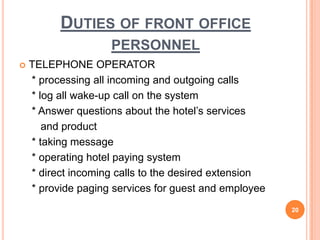 Chapter 1 Front Office Practice