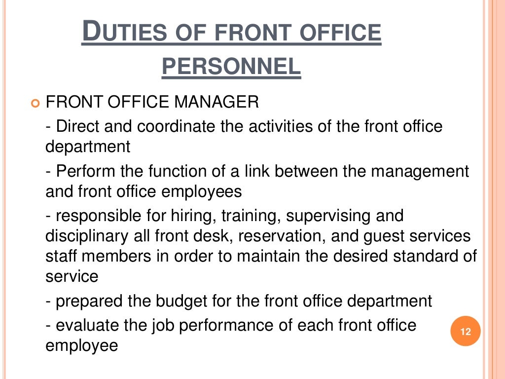 Chapter 1 front office practice