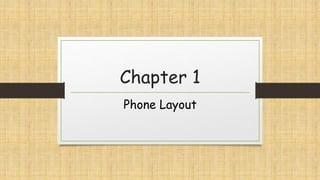 Chapter 1
Phone Layout
 