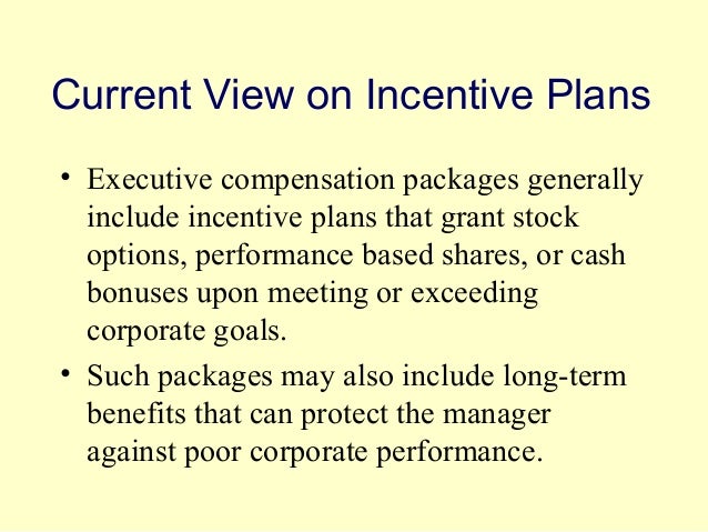 Benefits of executive stock options