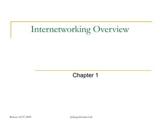 Release 16/07/2009 Jetking Infotrain Ltd.
Internetworking Overview
Chapter 1
 