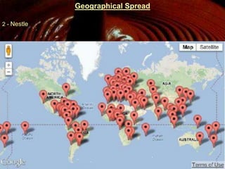 Geographical Spread
2 - Nestle
 
