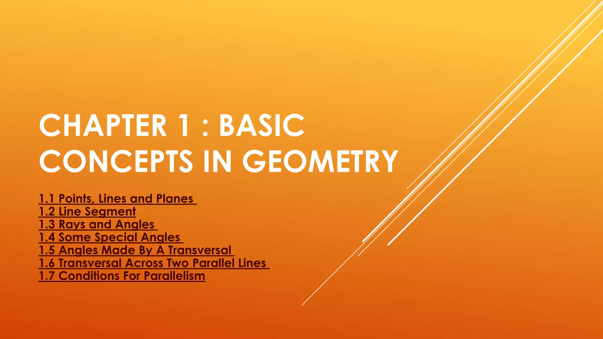 Chapter 1 ( Basic Concepts in Geometry ) | PPTX