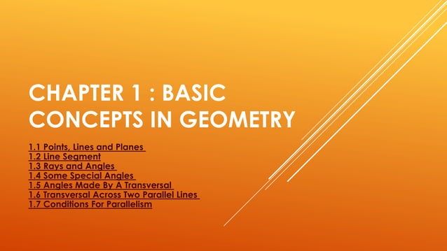 Chapter 1 ( Basic Concepts in Geometry ) | PPT