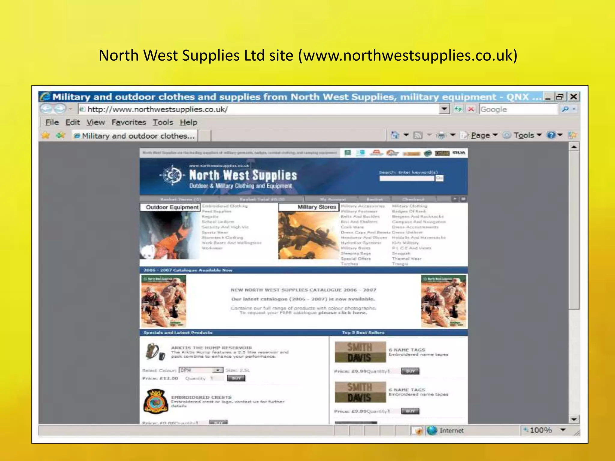 North West Supplies Ltd site (www.northwestsupplies.co.uk)
 