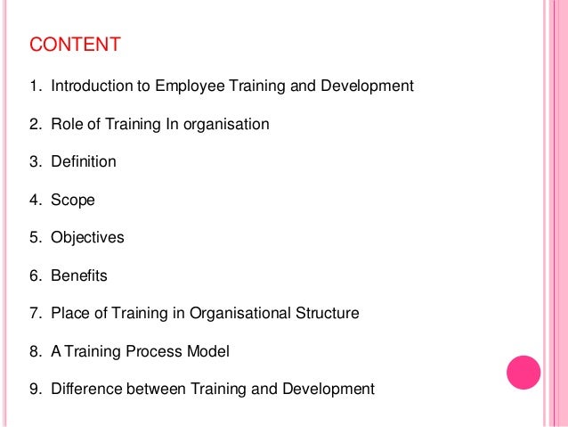 training and development benefits pdf
