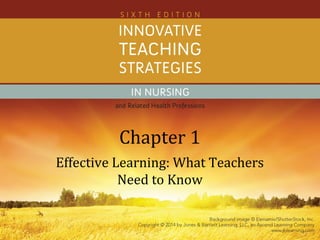 Chapter 1
Effective Learning: What Teachers
Need to Know
 