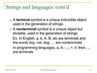 Chapter1 Formal Language and Automata Theory | PDF