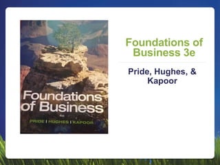 Foundations of
Business 3e
Pride, Hughes, &
Kapoor
 
