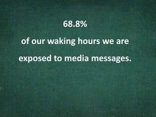 68.8%
of our waking hours we are
exposed to media messages.
 