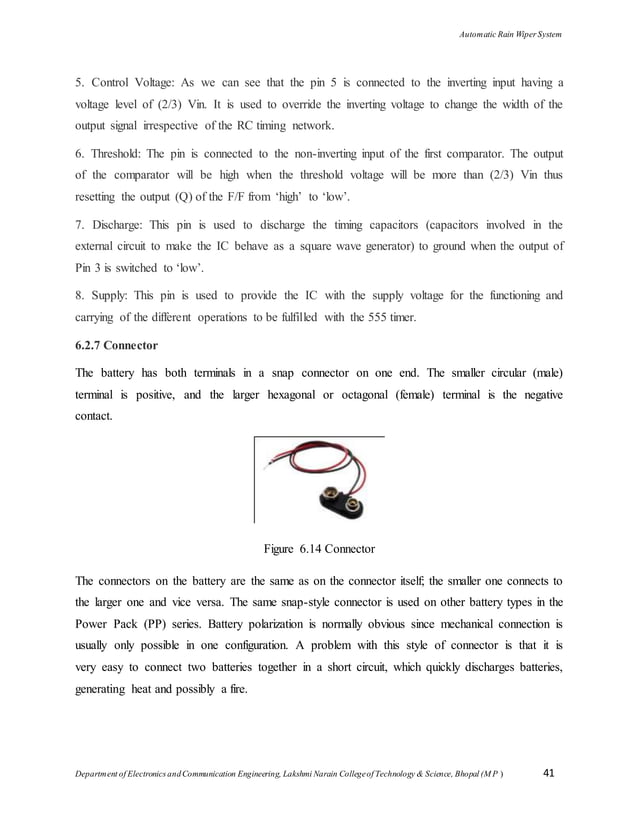 project report on automatic rain wiper