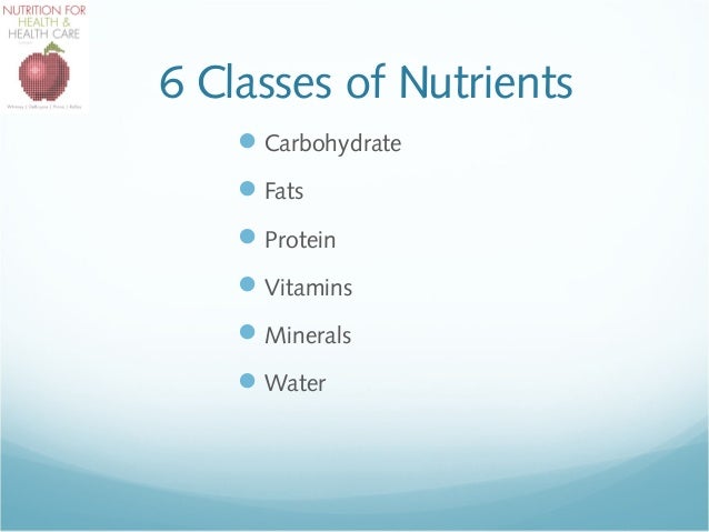 6 classes of nutrients
