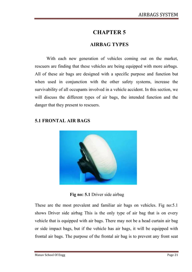 Air Bag System | PDF | Auto Safety Technologies | Auto Technology