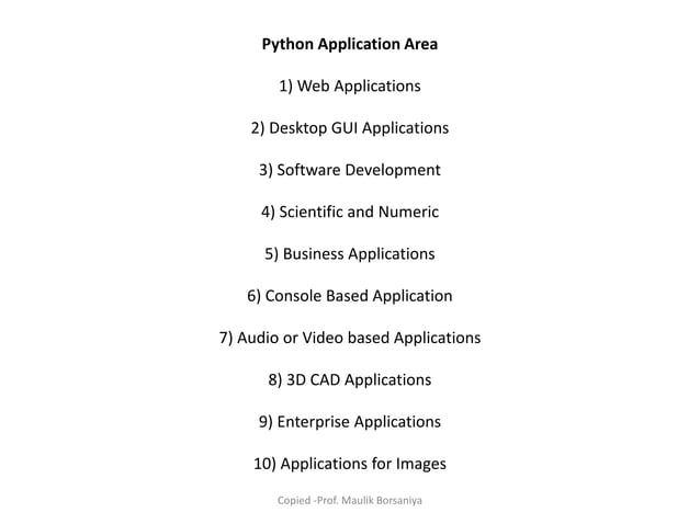 Chapter 1 - INTRODUCTION TO PYTHON -MAULIK BORSANIYA | PPTX ...