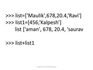 Chapter 1 - INTRODUCTION TO PYTHON -MAULIK BORSANIYA | PPTX ...