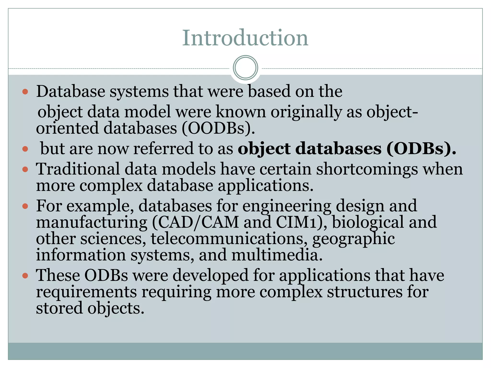 Object oriented database concepts | PPTX
