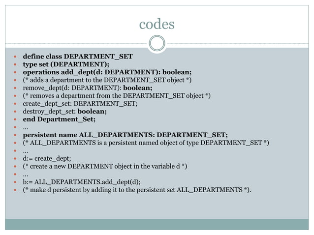 Object oriented database concepts | PPTX