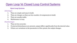 Open Loop Control Drawbacks Graphs Chapter 1 introduction to control system | PPTX