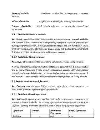 Computer Organization and BASIC Programming | DOCX