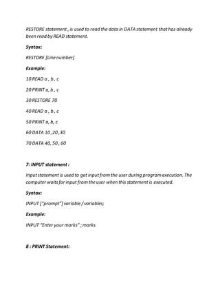Computer Organization and BASIC Programming | DOCX