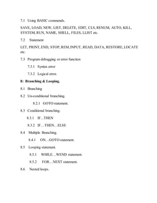 Computer Organization and BASIC Programming | DOCX