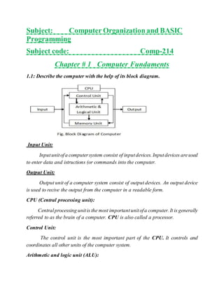 Computer Organization and BASIC Programming | DOCX