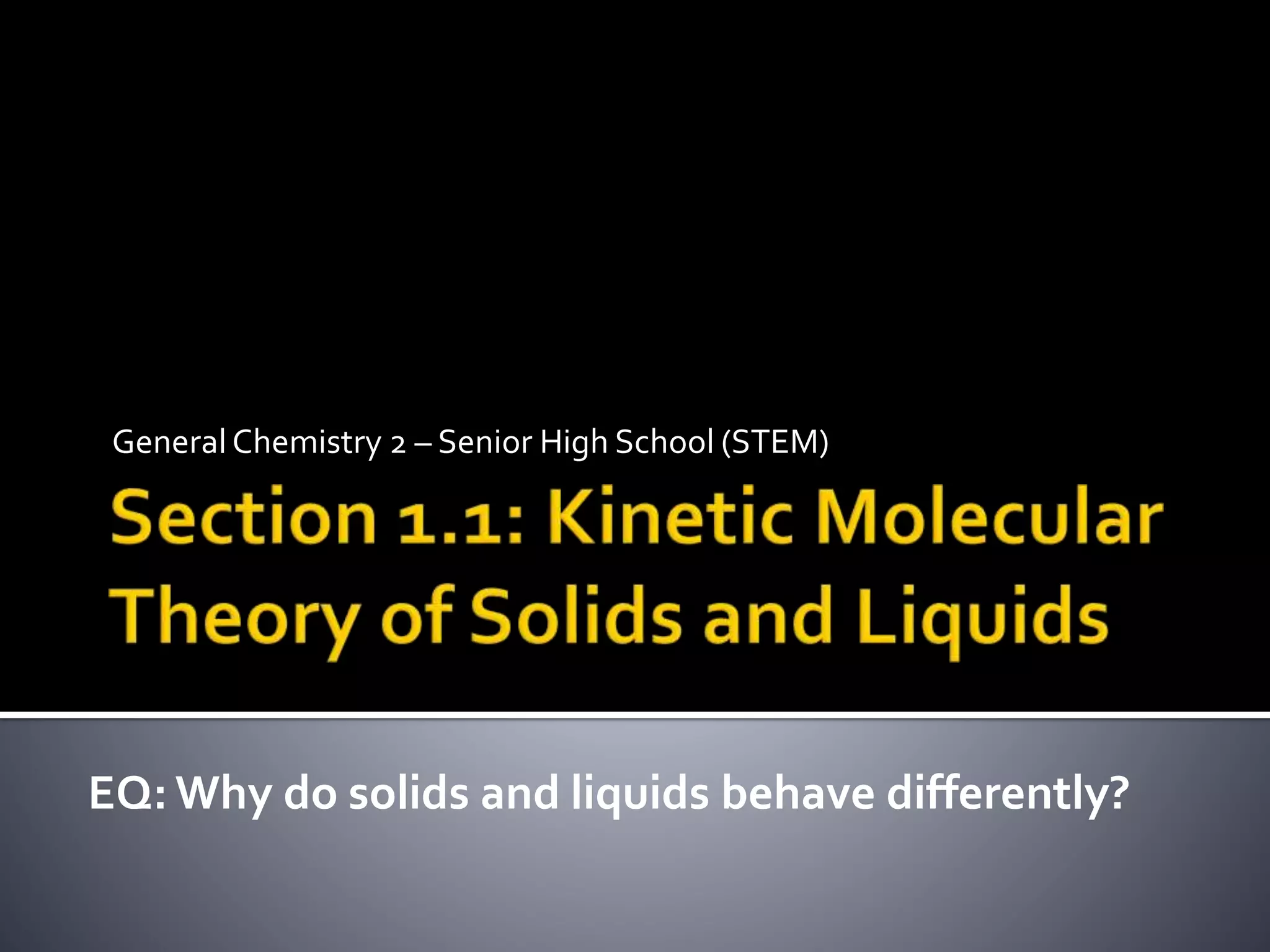 General Chemistry 2 - Chapter 1: The Kinetic Molecular Model and ...