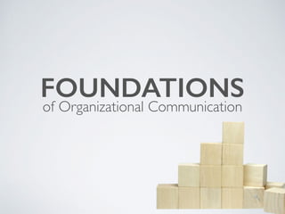 FOUNDATIONS
of Organizational Communication
 