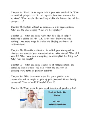 chapter1. If you were going to conduct research, what outcome would | DOCX