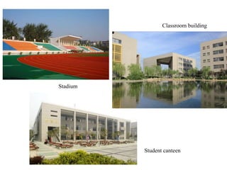 Classroom building
Student canteen
Stadium
 