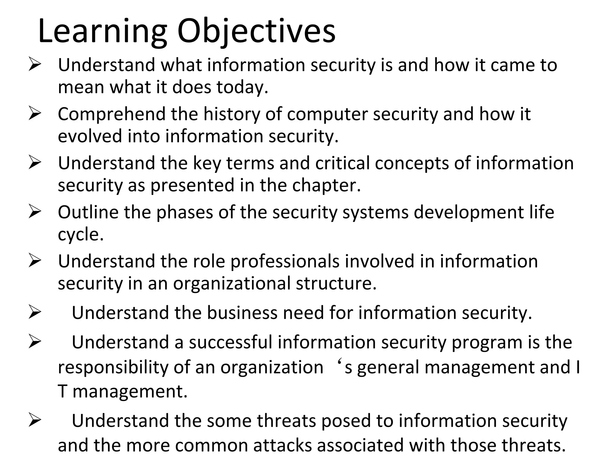 Chapter 1 Introduction To Information Security Ppt Chapter 1 Introduction To Information Security Ppt