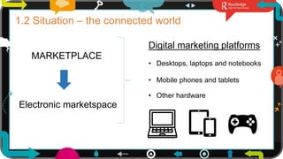 5
1.2 Situation – the connected world
Electronic marketspace
MARKETPLACE
Digital marketing platforms
• Desktops, laptops and notebooks
• Mobile phones and tablets
• Other hardware
 