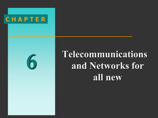 6
C H A P T E R
Telecommunications
and Networks for
all new
 