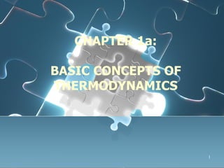 1
CHAPTER 1a:
BASIC CONCEPTS OF
THERMODYNAMICS
CHAPTER 1a:
BASIC CONCEPTS OF
THERMODYNAMICS
 