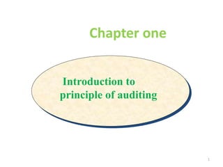 Introduction to
principle of auditing
Chapter one
1
 