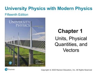 University Physics with Modern Physics
Fifteenth Edition
Chapter 1
Units, Physical
Quantities, and
Vectors
Copyright © 2020 Pearson Education, Inc. All Rights Reserved
 