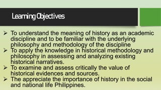History Lesson Objectives Chapter 1. Lesson.pptx